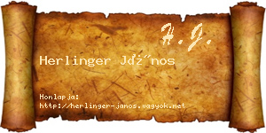Herlinger János névjegykártya
